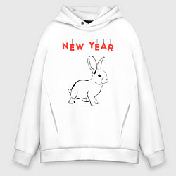 Мужское худи оверсайз New year rabbit