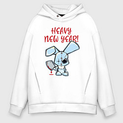 Мужское худи оверсайз Кролик с тесаком - new years horror