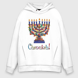 Мужское худи оверсайз Ханука свечи