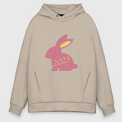 Толстовка оверсайз мужская 2023 - кролик, цвет: миндальный