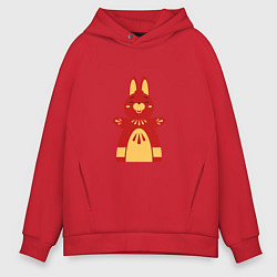 Толстовка оверсайз мужская Red bunny, цвет: красный