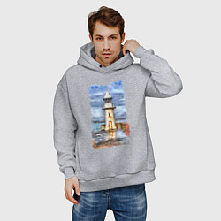 Толстовка оверсайз мужская Старый маяк, цвет: меланж — фото 2