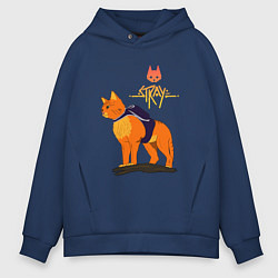 Мужское худи оверсайз Stray - cat logo