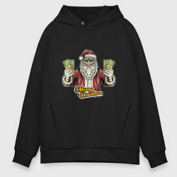 Толстовка оверсайз мужская Santa money, цвет: черный