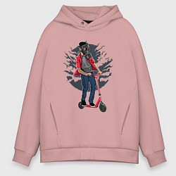 Мужское худи оверсайз Мальчик на самокате в противогазе