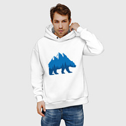 Толстовка оверсайз мужская Bear mountains, цвет: белый — фото 2