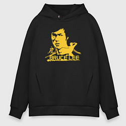 Толстовка оверсайз мужская Bruce Lee fighter, цвет: черный