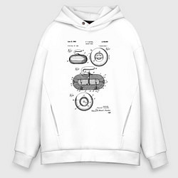 Толстовка оверсайз мужская Патент на камень для керлинга, цвет: белый