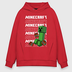 Мужское худи оверсайз Крипер Майнкрафт