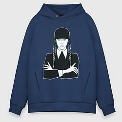 Мужское худи оверсайз Wednesday Addams портрет