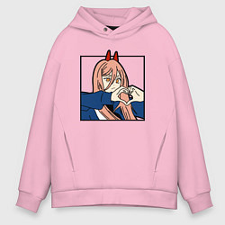 Мужское худи оверсайз Пауэо показывает сердечко - черный