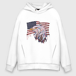 Толстовка оверсайз мужская American eagle, цвет: белый