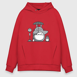 Мужское худи оверсайз Тоторо с зонтиком