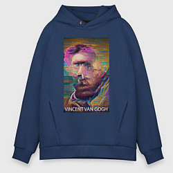 Толстовка оверсайз мужская Vincent Van Gogh - автопортрет - нейросеть, цвет: тёмно-синий