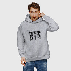 Толстовка оверсайз мужская BTS logo, цвет: меланж — фото 2