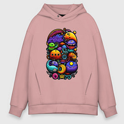 Мужское худи оверсайз Милые морские монстрики