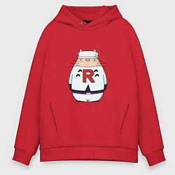 Толстовка оверсайз мужская Totoro rocket, цвет: красный