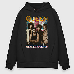 Толстовка оверсайз мужская Queen винтаж, цвет: черный