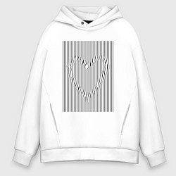 Мужское худи оверсайз Волновое сердце среди линий