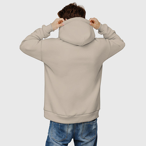Мужское худи оверсайз Stay kind take no shit / Миндальный – фото 4