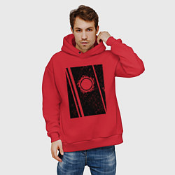 Толстовка оверсайз мужская Солнце в прямоугольнике, цвет: красный — фото 2