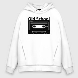 Толстовка оверсайз мужская Old school music, цвет: белый
