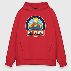 Толстовка оверсайз мужская Mr Plow, цвет: красный