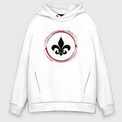 Мужское худи оверсайз Символ Saints Row и красная краска вокруг