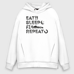 Мужское худи оверсайз Eat sleep F1