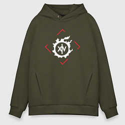 Мужское худи оверсайз Символ Final Fantasy в красном ромбе