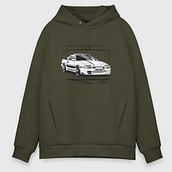 Толстовка оверсайз мужская Toyota Supra MK3, цвет: хаки