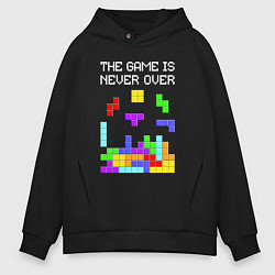 Толстовка оверсайз мужская Tetris - the game is never over, цвет: черный