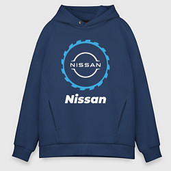 Толстовка оверсайз мужская Nissan в стиле Top Gear, цвет: тёмно-синий