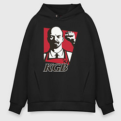 Толстовка оверсайз мужская KGB Lenin, цвет: черный