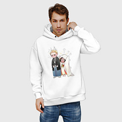 Толстовка оверсайз мужская Jigokuraku boo, цвет: белый — фото 2