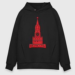 Толстовка оверсайз мужская Kremlin Moscow, цвет: черный