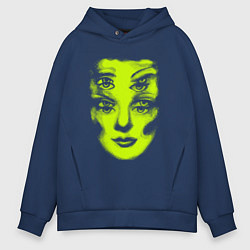 Толстовка оверсайз мужская Double lime face, цвет: тёмно-синий