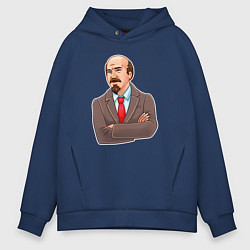 Мужское худи оверсайз Ленин закатывает глаза