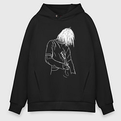 Толстовка оверсайз мужская Kurt Cobain grunge, цвет: черный