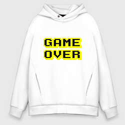 Толстовка оверсайз мужская Черно-желтый конец игры, цвет: белый