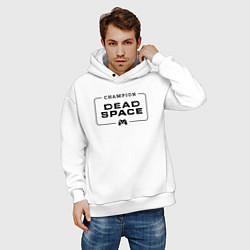 Толстовка оверсайз мужская Dead Space gaming champion: рамка с лого и джойсти, цвет: белый — фото 2