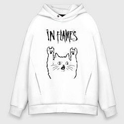 Толстовка оверсайз мужская In Flames - rock cat, цвет: белый