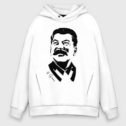 Толстовка оверсайз мужская Сталин чб, цвет: белый