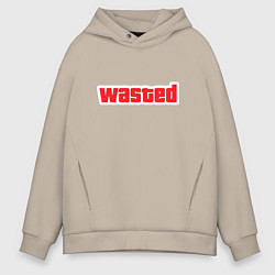 Толстовка оверсайз мужская Wasted - красная, цвет: миндальный