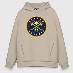 Толстовка оверсайз мужская Denver Nuggets, цвет: миндальный