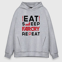 Мужское худи оверсайз Надпись: eat sleep Far Cry repeat