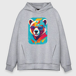 Толстовка оверсайз мужская Pop-Art Panda, цвет: меланж