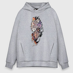 Мужское худи оверсайз Габимару с цветами