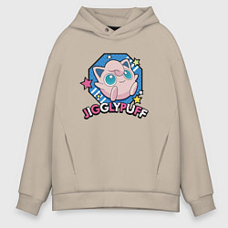 Мужское худи оверсайз Улыбка покемон Jigglypuff