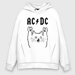 Мужское худи оверсайз AC DC - rock cat